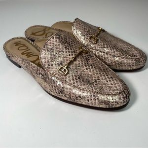 Sam Edelman Snake Print Leather Mules size 7.5